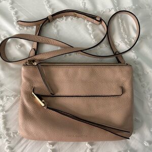 Vince Camuto Almond Beige Leather Crossbody Bag